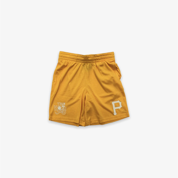 New Era Yellow MLB Pittsburgh Pirates Tonal 2-Tone Mesh Shorts (13090738)