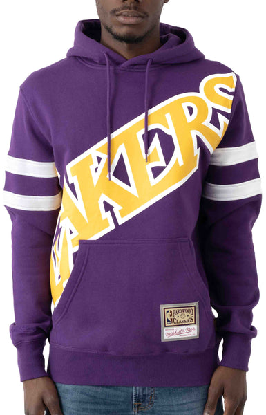 Men's Mitchell & Ness Purple/Gold NBA Los Angeles Lakers Substantial Fleece Hoodie