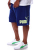 Men's Puma Elektro Blue-Soft Luo Yellow Big Fleece Logo Short 10