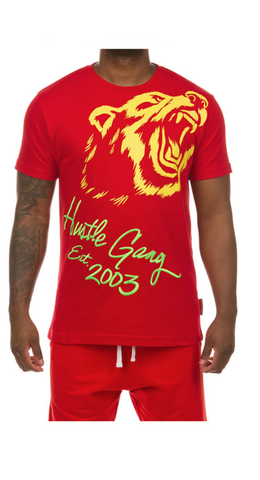 Men's Hustle Gang Goji Berry Papa Bear T-Shirt