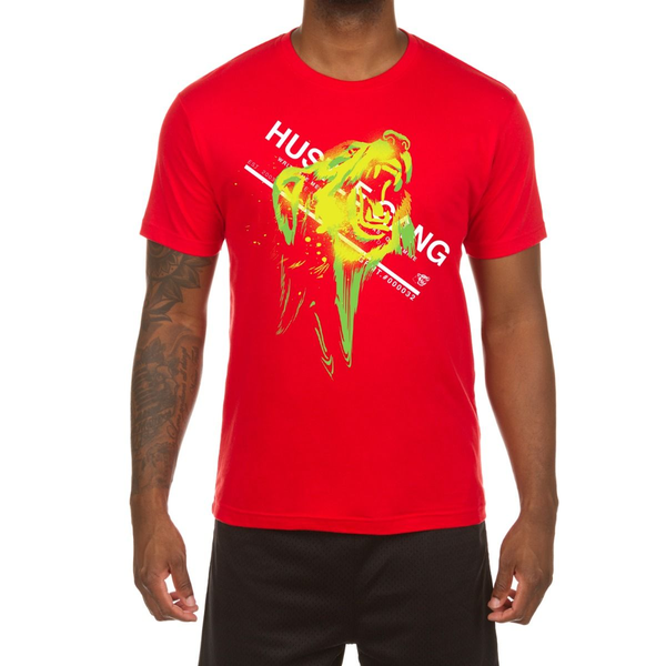 Men's Hustle Gang Red Radioactive Bear T-Shirt