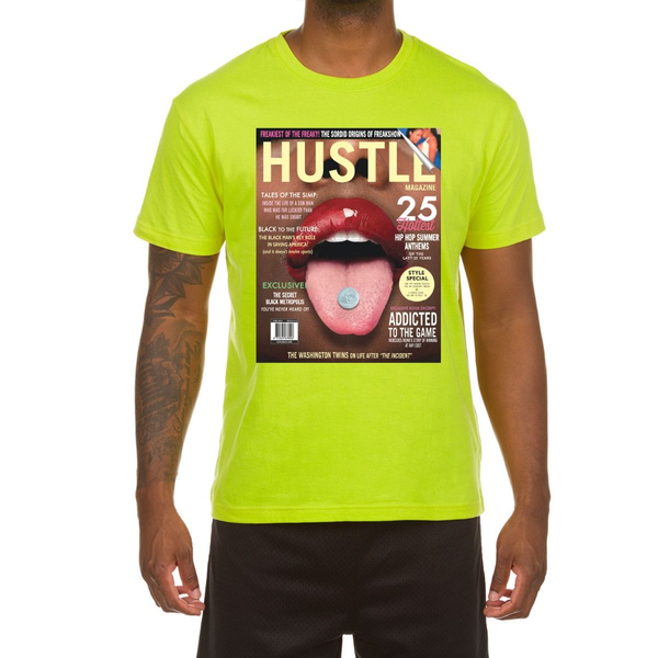 Men's Hustle Gang Acid Lime Hustle Mag T-Shirt