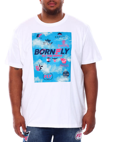 Men's Born Fly White Stormy Weather T-Shirt