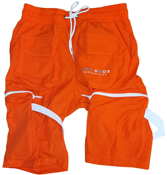 Men's Life Code Progressive Orange Utility Pocket Shorts w/ Straps