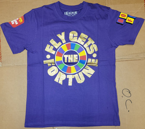 Men's Born Fly Purple Fly Show Applique T-Shirt
