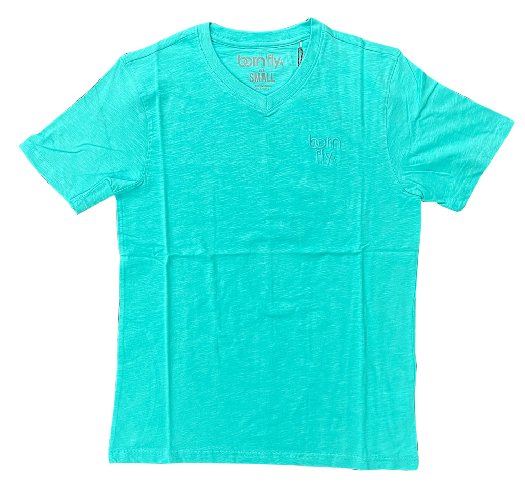 Men's Born Fly Aqua V-Neck T-Shirt