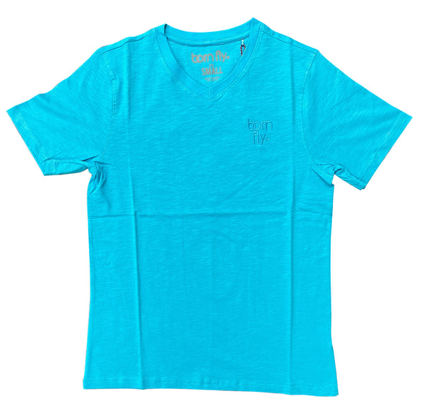 Men's Born Fly Teal V-Neck T-Shirt