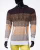 Men's A.Tiziano Coffee Taelin Sweater Knit Hoodie