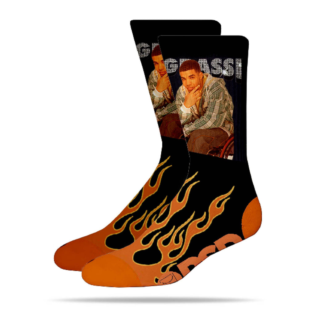 Men's PSD Multi Degrassi Flames Socks Size (6-13) - (6-13)