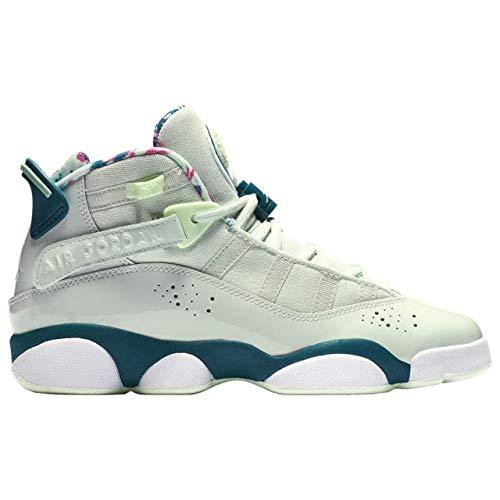 Little Kid's Jordan 6 Rings Barely Grey/White-Green Abyss (323431 003)