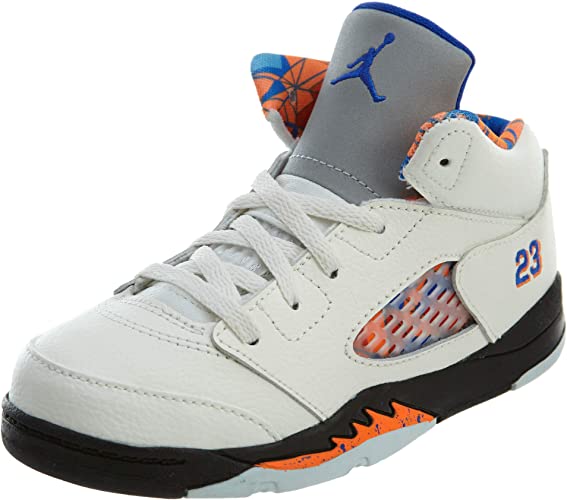 Toddler's Jordan 5 Retro Sail/Racer Blue-Cone-Black (440890 148)