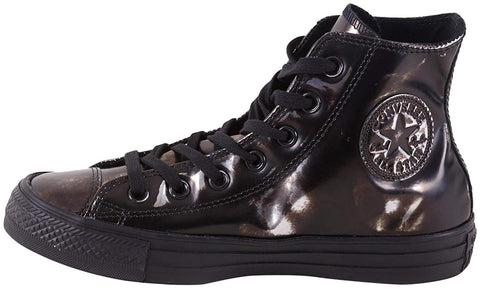 Women's Converse Chuck Taylor All Star Brush-Off Leather Hi Blk/Pure Slvr