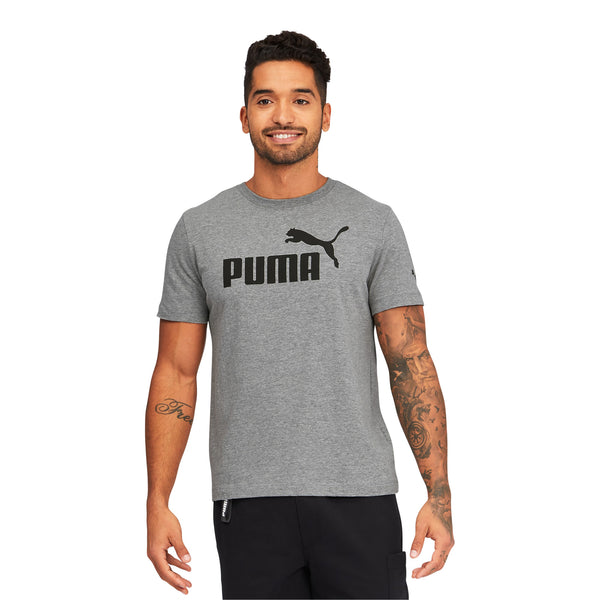 Men's Puma Medium Gray Heather ESS Logo T-Shirt