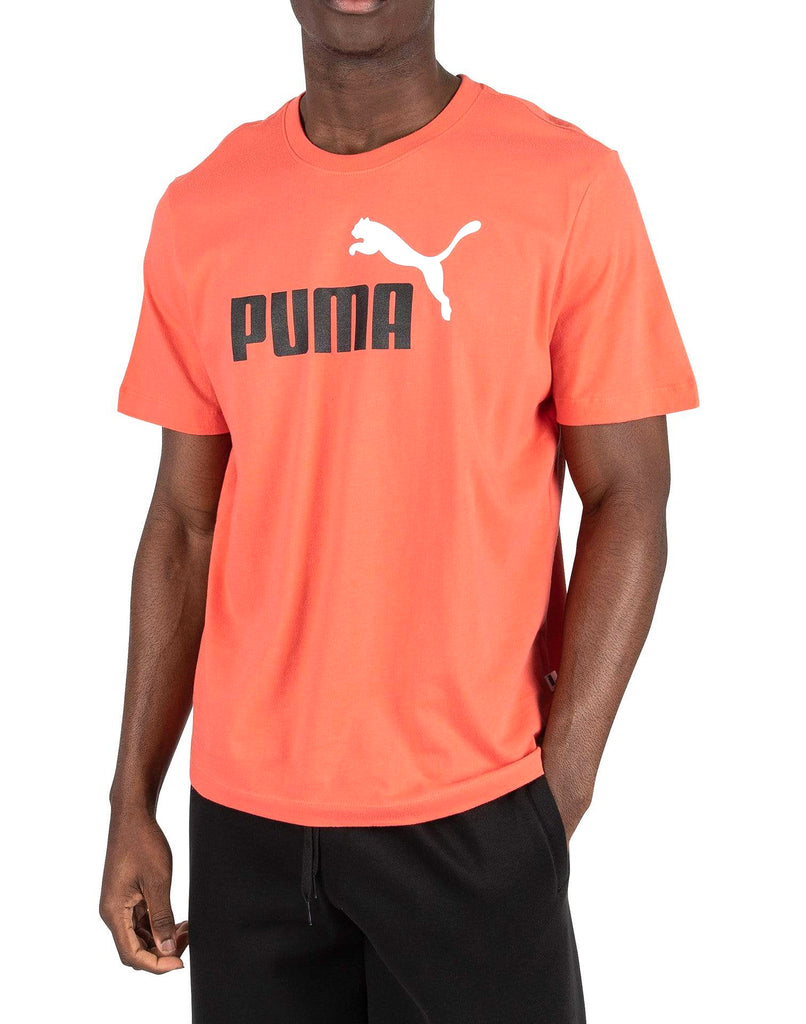 Men's Puma Fiery Coral/Black-White ESS Logo T-Shirt