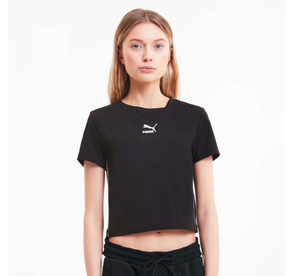 Women's Puma Black Classic Crop T-Shirt