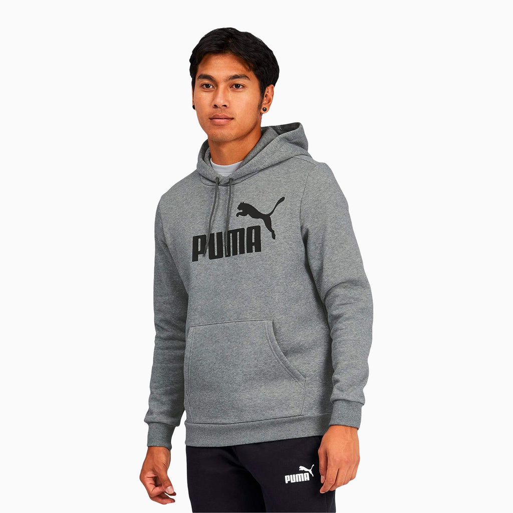 Men's Puma Medium Gray Heather Essentials Big Classics Logo Hoody