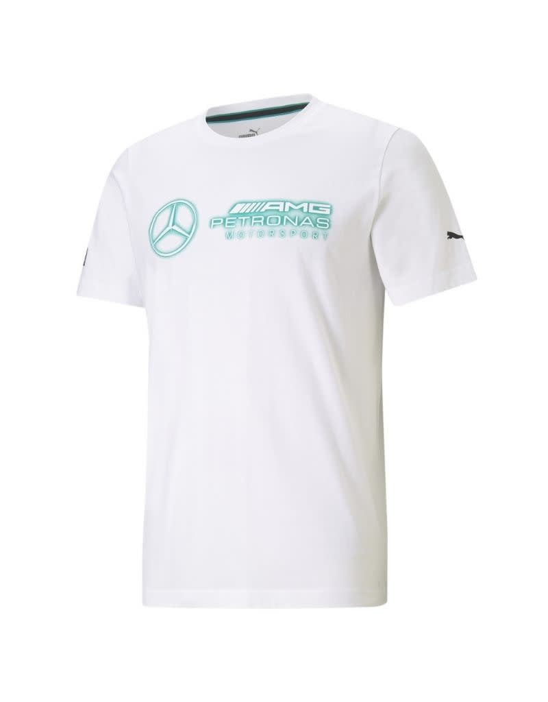 Men's Puma White Mercedes AMG Petronas F1 Logo T-Shirt