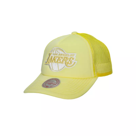 Men's Mitchell & Ness Yellow NBA Los Angeles Lakers Pastel Trucker HWC Snapback - OSFA