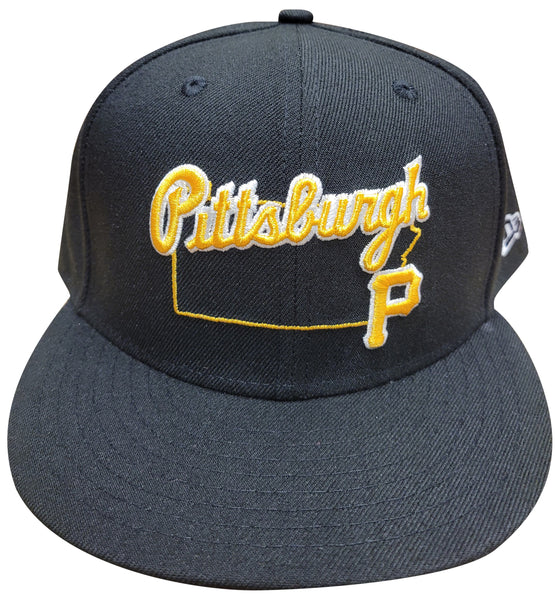 Men's New Era 9Fifty MLB Pittsburgh Pirates Black/Yellow Logo State Snapback 60183284 - OSFM
