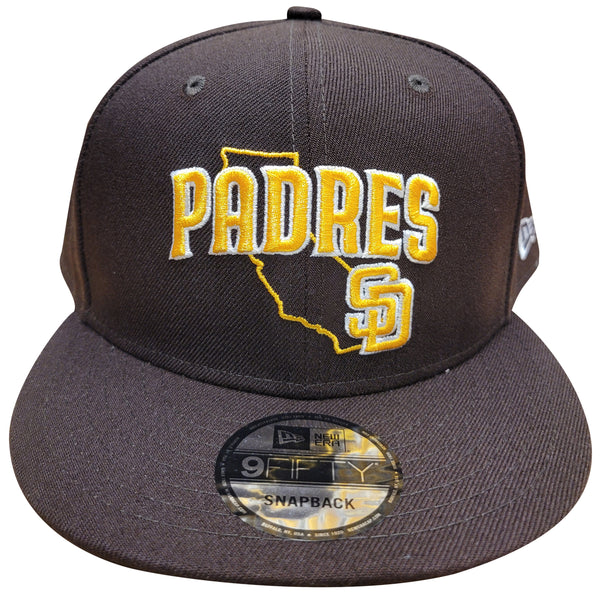 Men's New Era 9Fifty MLB San Diego Padres Brown/Yellow Logo State Snapback (60183287) - OSFM