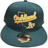 Men's New Era 9Fifty MLB Oakland Athletics Green/Yellow Logo State Snapback (60183300) - OSFM