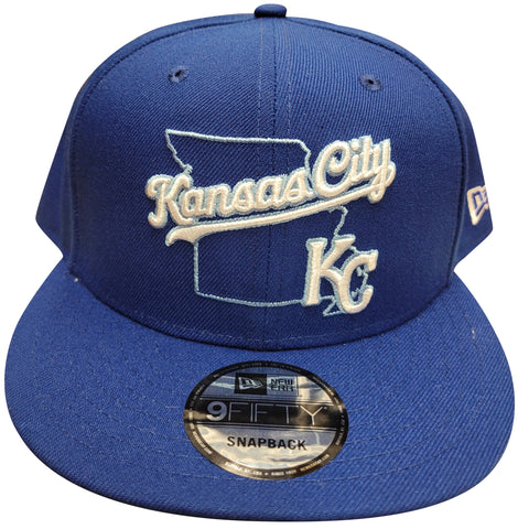 Men's New Era 9Fifty MLB Kansas City Royals Blue/White Logo State Snapback (60183361) - OSFM