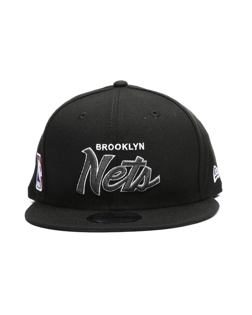 Men's New Era Black/White 9Fifty NBA Brooklyn Nets Script Up Snapback (60188123) - OSFM