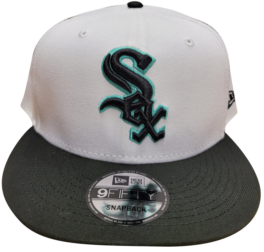 Men's New Era 9Fifty MLB Chicago White Sox White/Black/Aqua Snapback (60202671) - OSFM