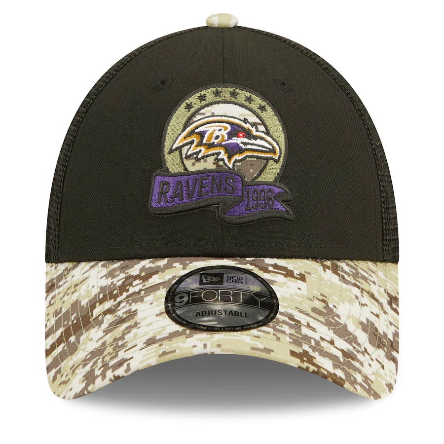 New Era 9Forty Black NFL Baltimore Ravens Salute To Service Snapback (60291076) - OSFM