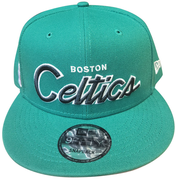 New Era 9Fifty Green/Black NBA Boston Celtics Script Up Snapback (60291402) - OSFM