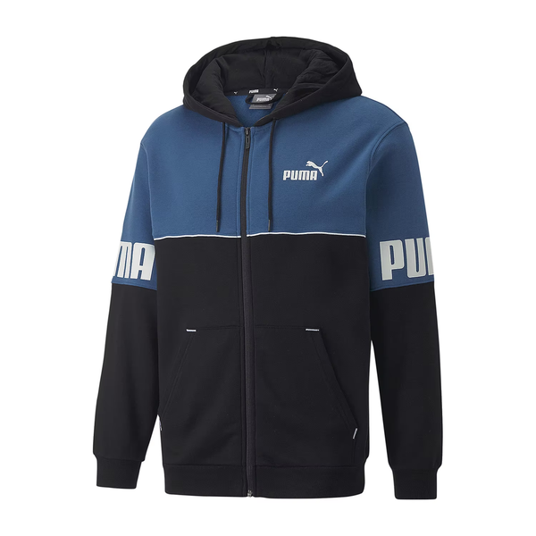 Men's Puma Lake Blue Power Full Zip Fleece Hoodie