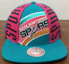 Mitchell & Ness Teal NBA San Antonio Spurs Big Face Callout Snapback Hat - OSFA