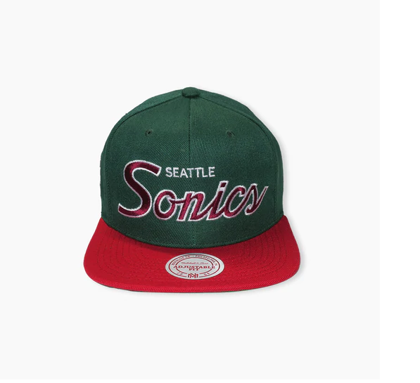Men's Mitchell & Ness Green/Red NBA Seattle Supersonics Sports Specialty HWC Snapback - OSFA