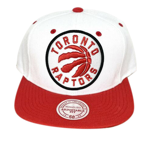 Men's Mitchell & Ness White/Red NBA Toronto Raptors XL Pop Team Snapback - OSFA