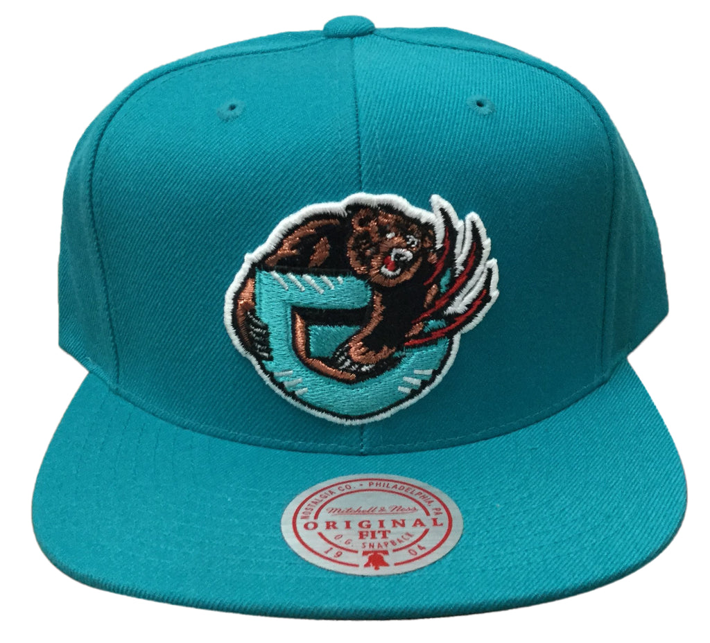 Mens Mitchell & Ness Teal NBA Vancouver Grizzlies Team Ground HWC Snapback Hat - OSFA