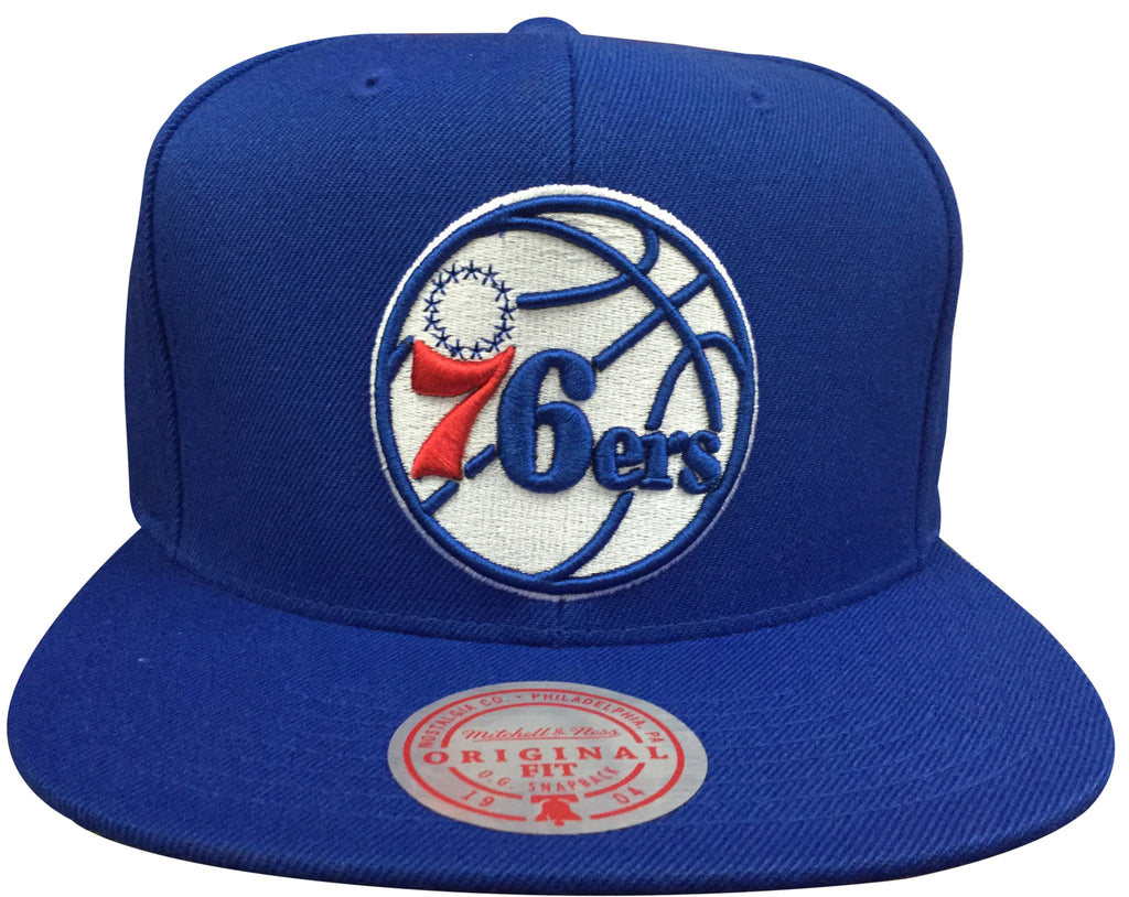 Mens Mitchell & Ness Royal NBA Philadelphia 76ers Team Ground Snapback - OSFA