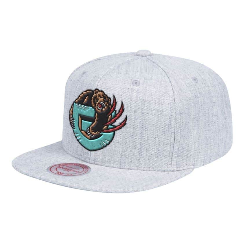 Men's Mitchell & Ness NBA Vancouver Grizzlies Team Heather HWC Snapback Hat - OSFA