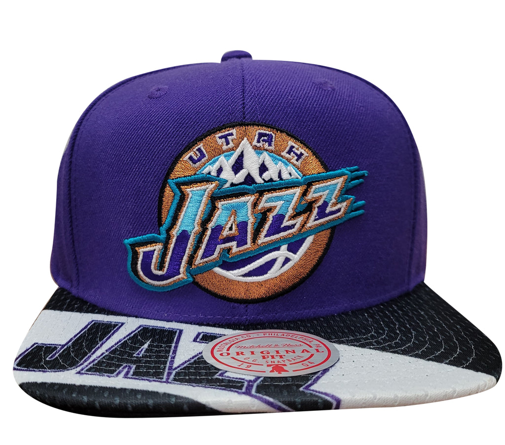 Mitchell & Ness Purple/Black NBA Utah Jazz Slash Century Snapback - OSFA