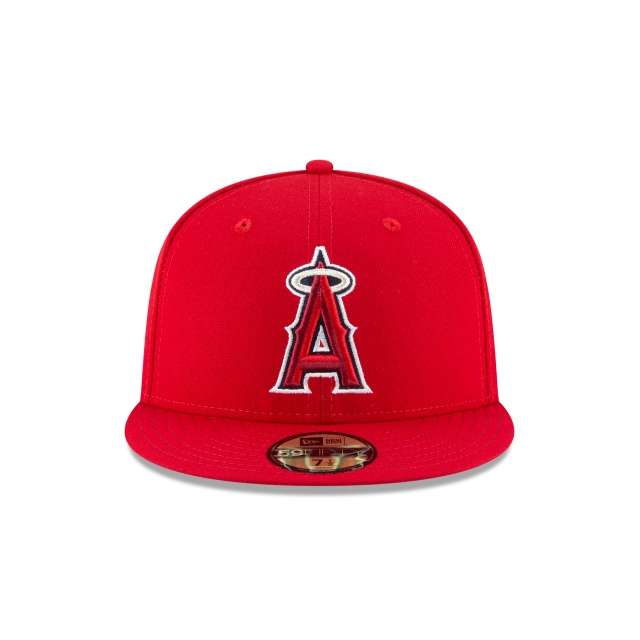 New Era 59Fifty Red MLB Anaheim Angels Authentic Collection On Field Game Fitted (70383734)