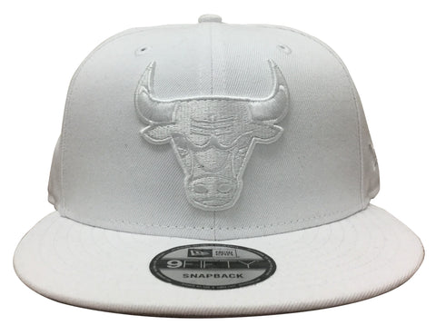 New Era 9Fifty White/White NBA Chicago Bulls Custom Snapback - OSFM