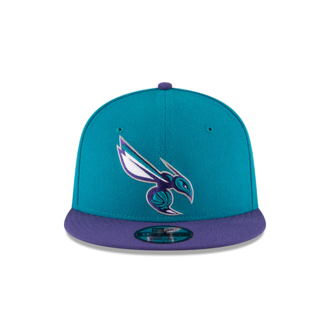 Men's New Era 9Fifty Teal/Purple NBA Charlotte Hornets Official Team Colors Snapback - OSFM