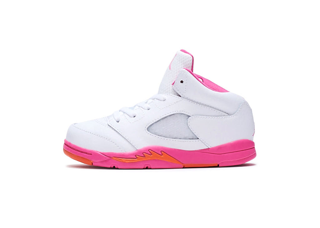 Toddler's Jordan 5 Retro White/Pinksicle-Safety Orange (725172 168)