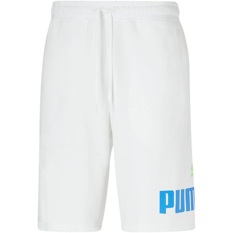 Men's Puma White/Blue/Green Big Fleece Logo 10 Shorts