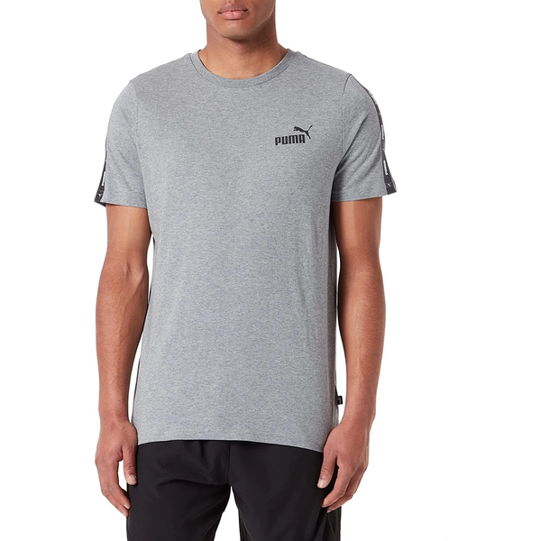 Men's Puma Medium Gray Heather ESS+ Tape T-Shirt