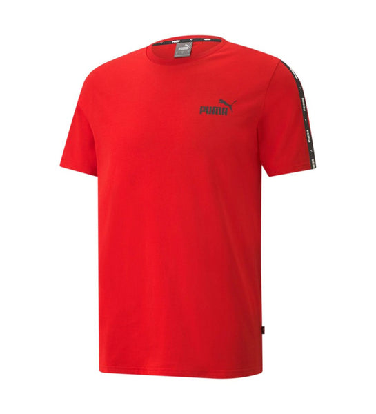 Men's Puma High Risk Red ESS+ Tape T-Shirt