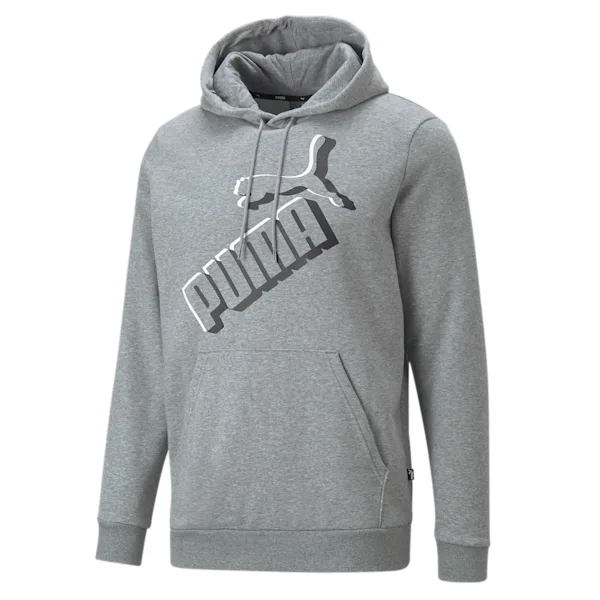 Men's Puma Medium Gray Heather ESS+ Big Logo Hoodie