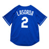 Mitchell & Ness Royal MLB Los Angeles Dodgers Tommy Lasorda Button Front Jersey