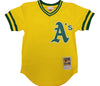 Mitchell & Ness Yellow MLB Oakland Athletics Rickey Henderson BP Pullover Jersey