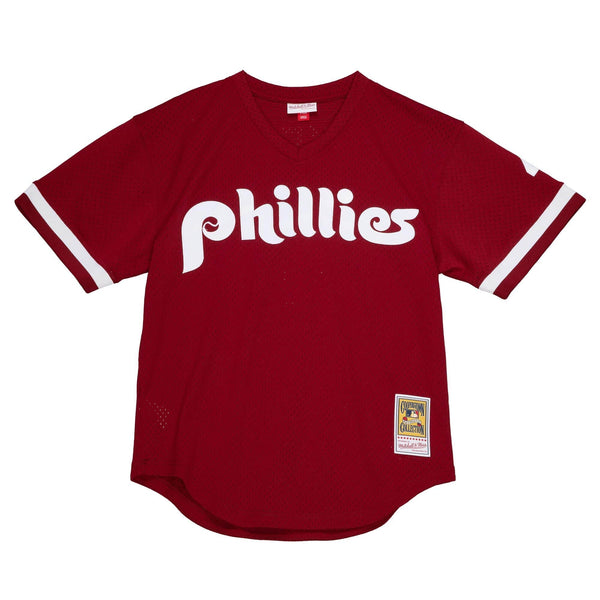 Mitchell & Ness Cardinal Philadelphia Phillies Lenny Dykstra 1991 Mesh BP Jersey