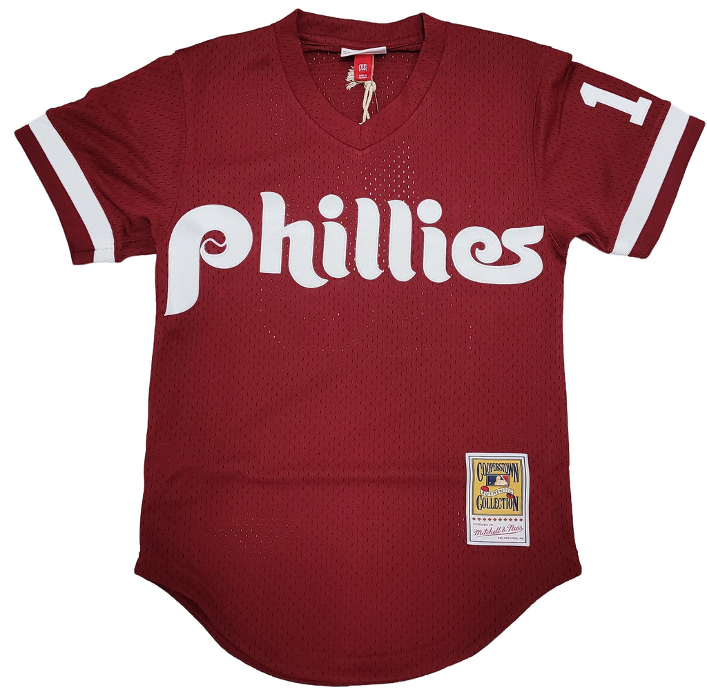 Mitchell & Ness Cardinal MLB Philadelphia Phillies Daulton BP Pullover Jersey